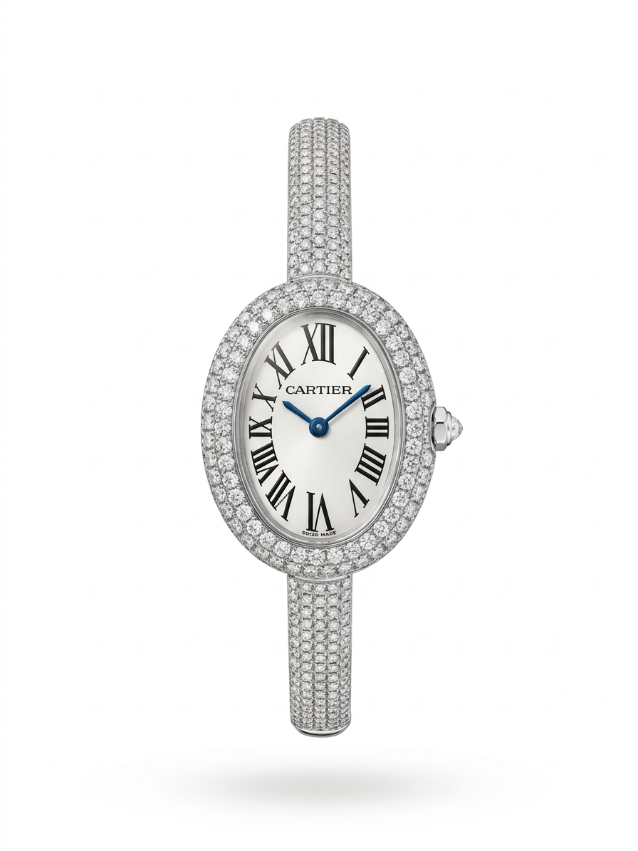 Cartier Baignoire / Silver Diamond