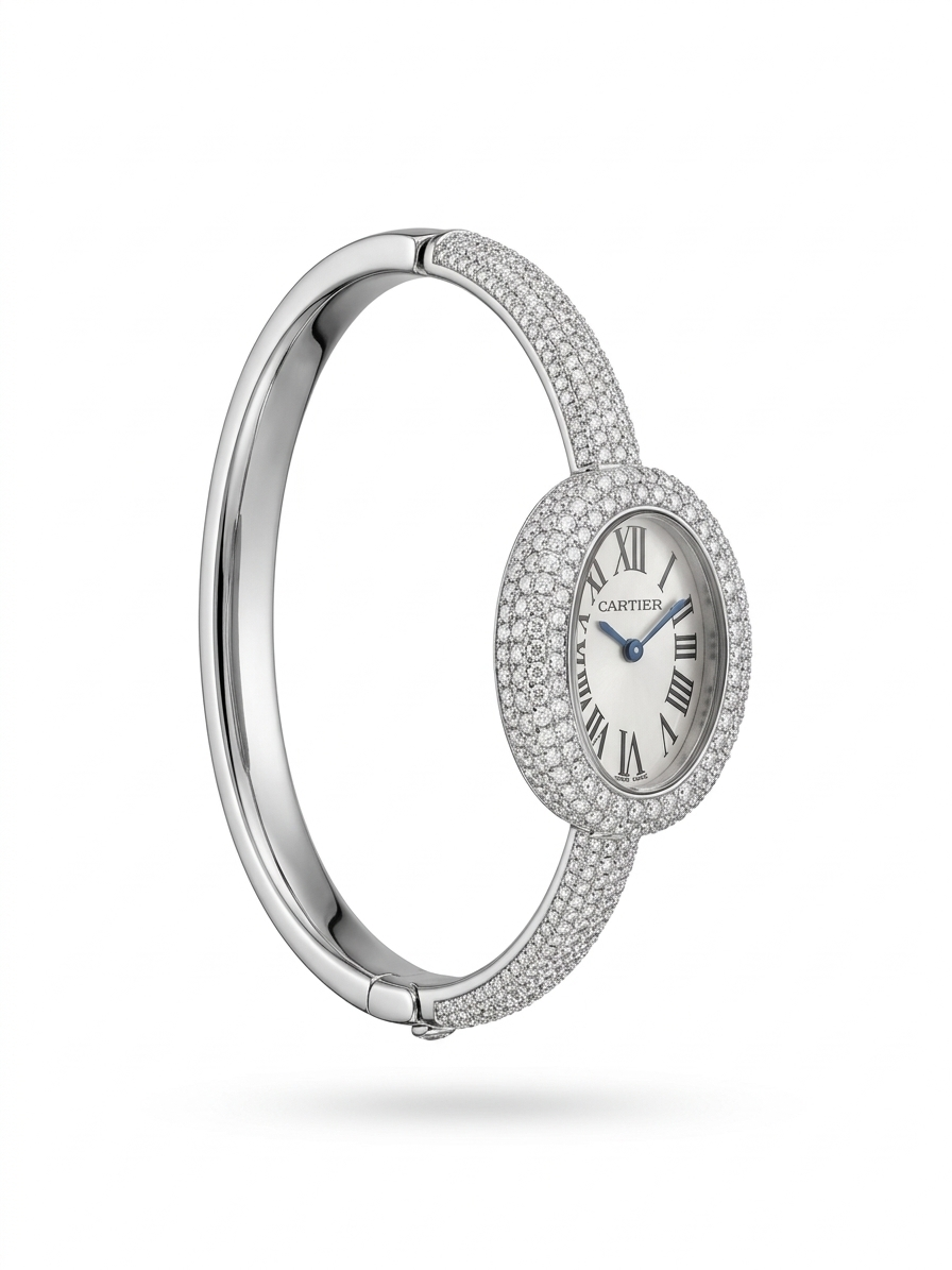 Cartier Baignoire / Silver Diamond