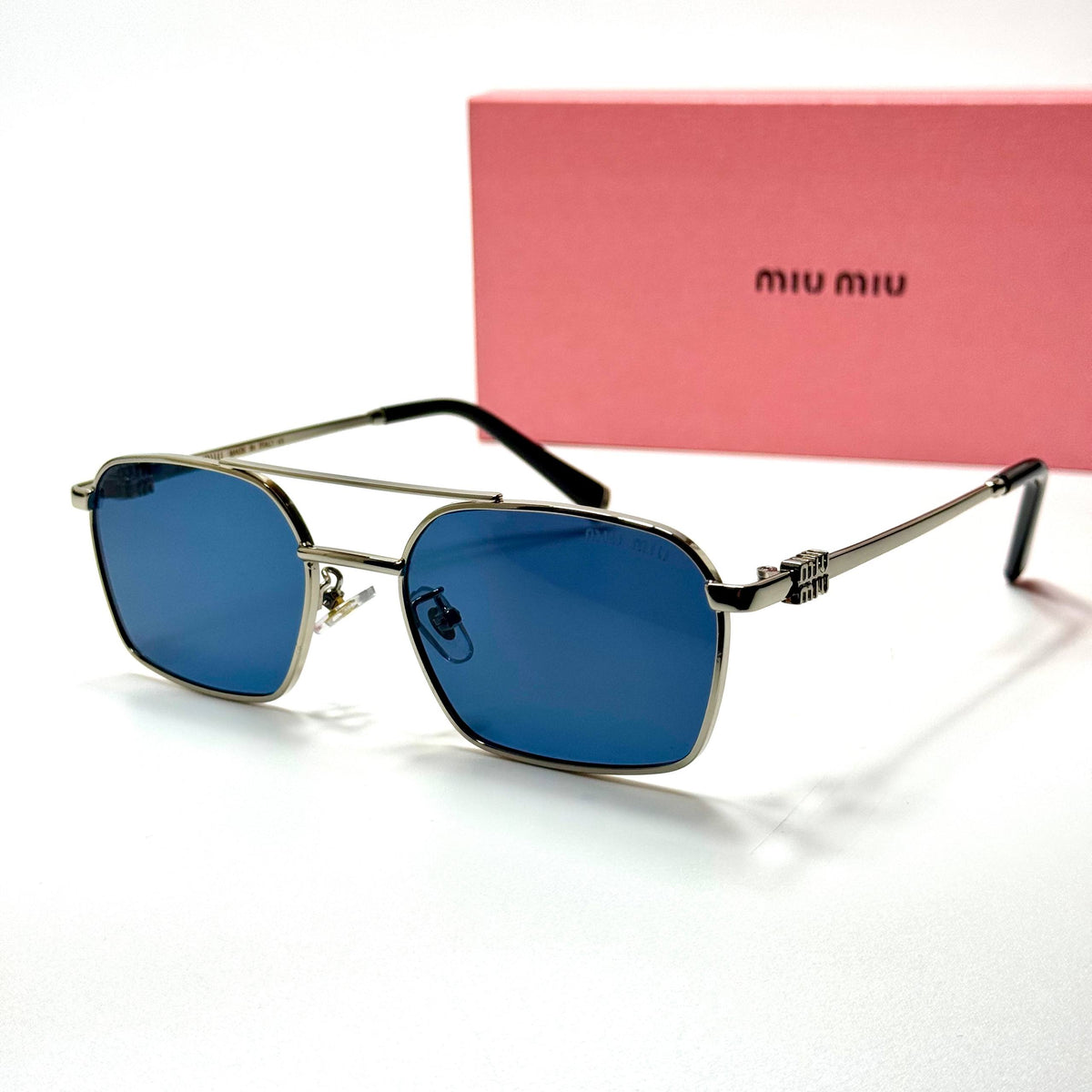 Miu Miu Double Bridge SMU 54Y – Silver Blue women's sunglasses Lebanon - ChronoVault