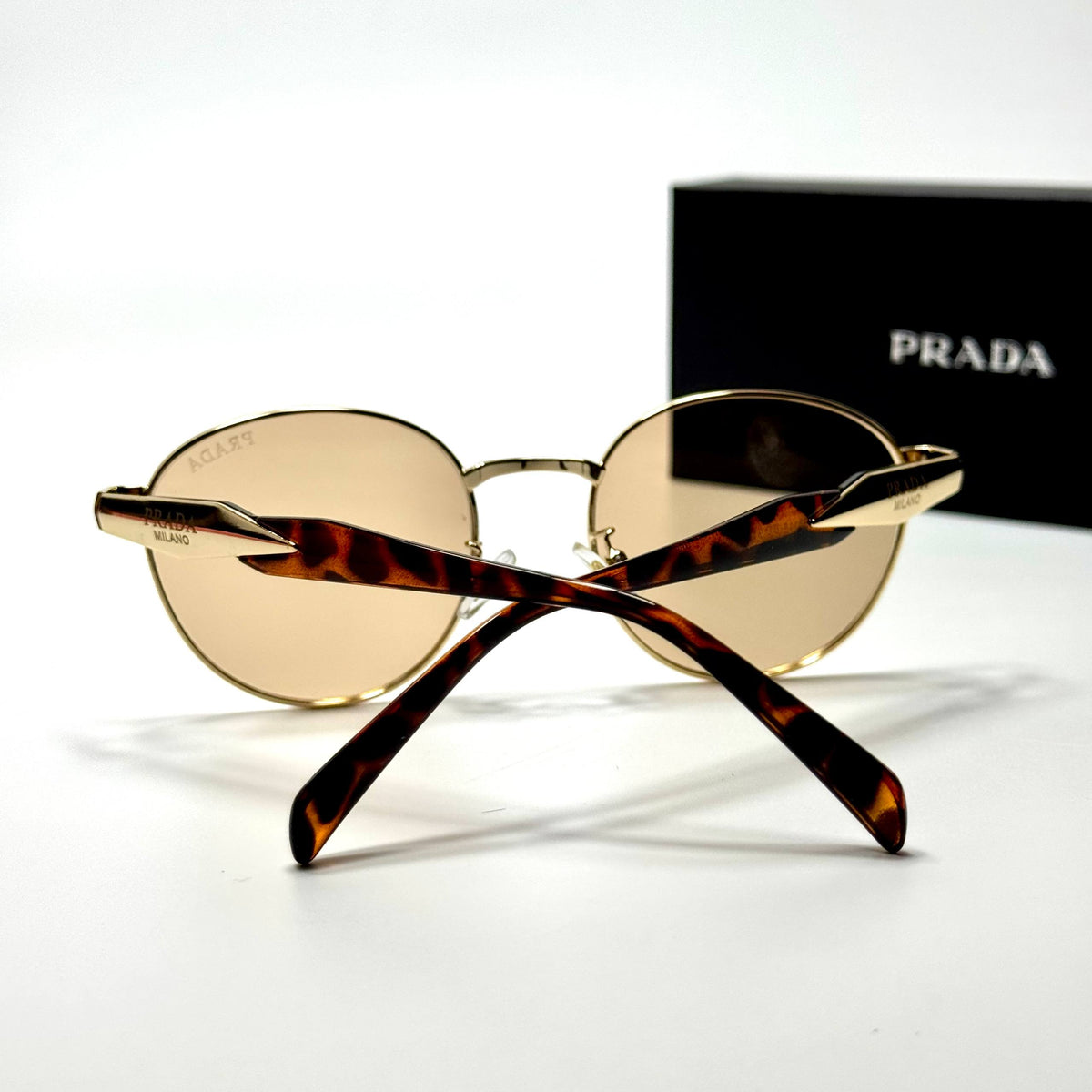 Prada Milano Round – Black Brown women's sunglasses Lebanon - ChronoVault - view 4