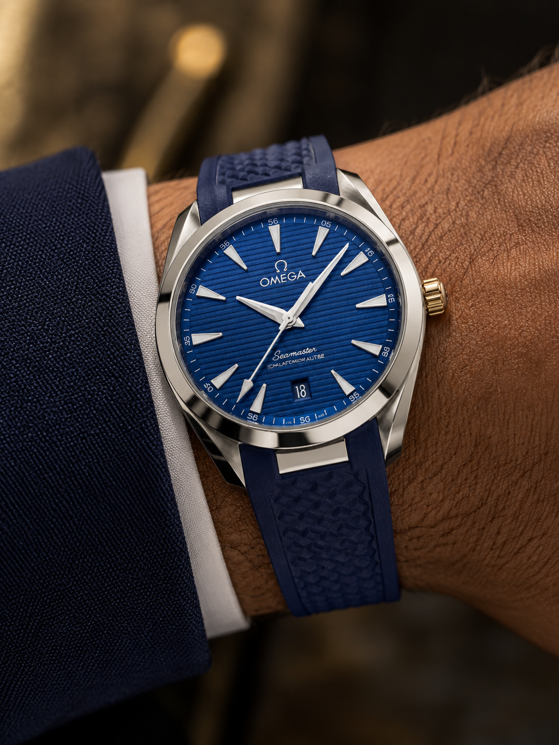 Omega Seamaster — Navy Men's Luxury Watch Side View Lebanon - ChronoVault