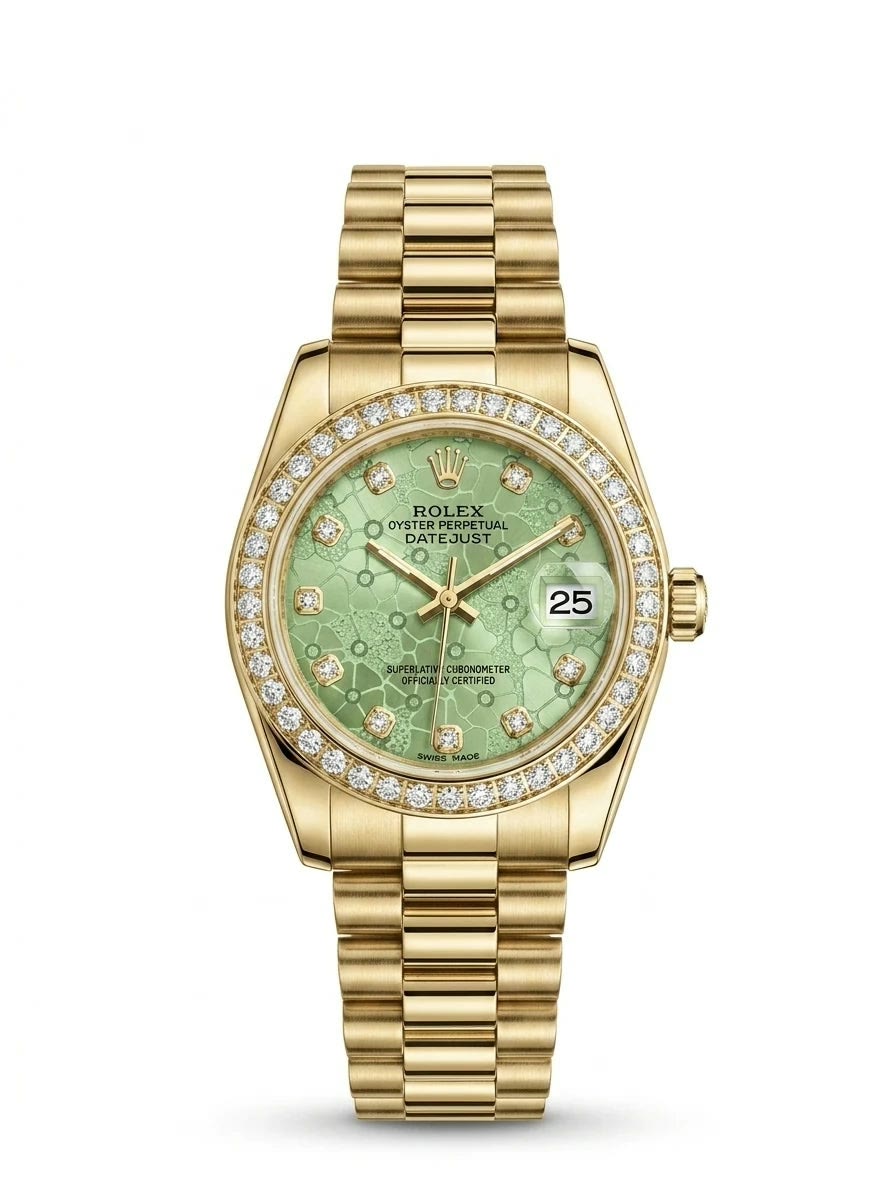 Rolex Day-Date Gold Green Diamond Bezel Women's Watch Lebanon