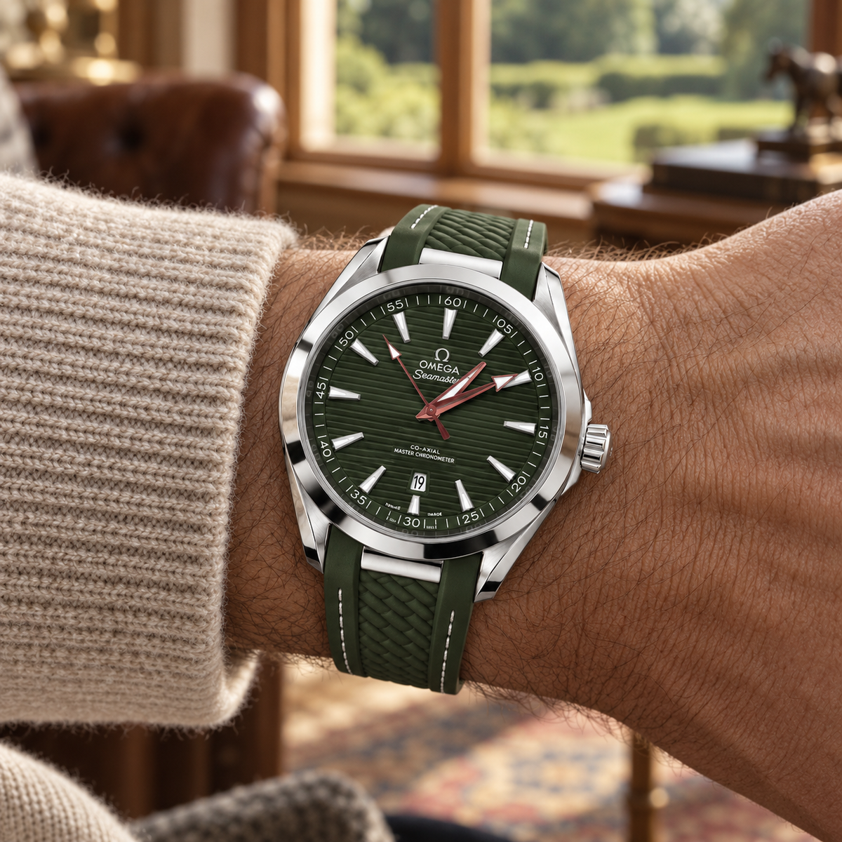 Omega Seamaster Aqua Terra men's watch on wrist view Lebanon - ChronoVault