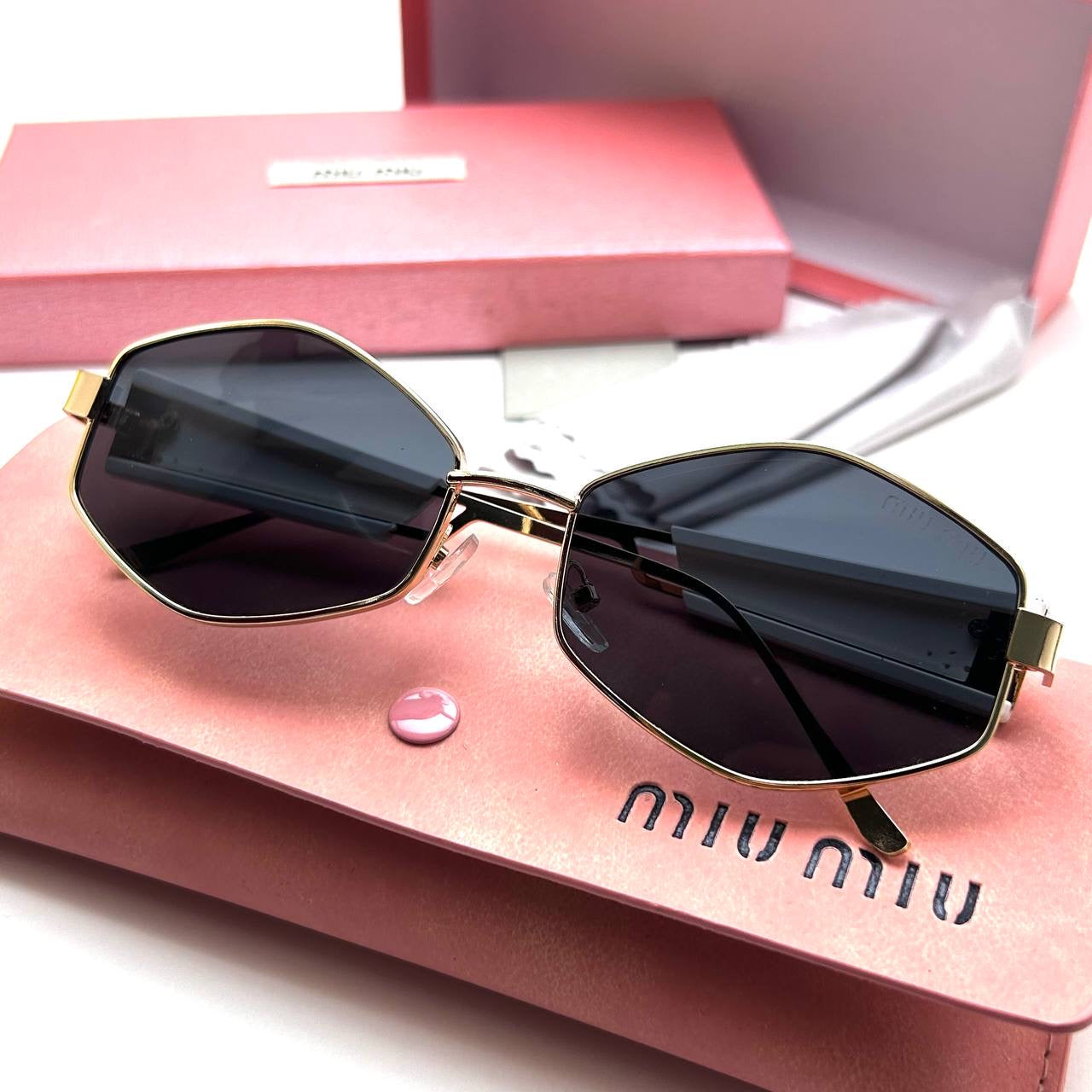 Miu Miu MU09WS – Gold & Grey Shield