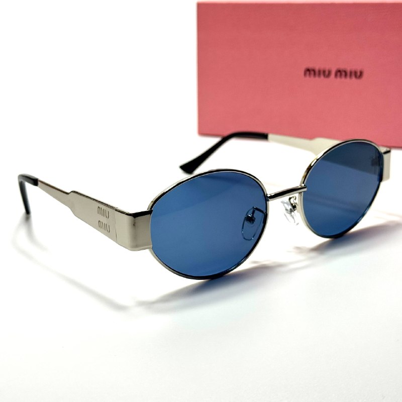 Miu Miu Oval MU 54YS – Silver Blue women's sunglasses Lebanon - ChronoVault - view 5