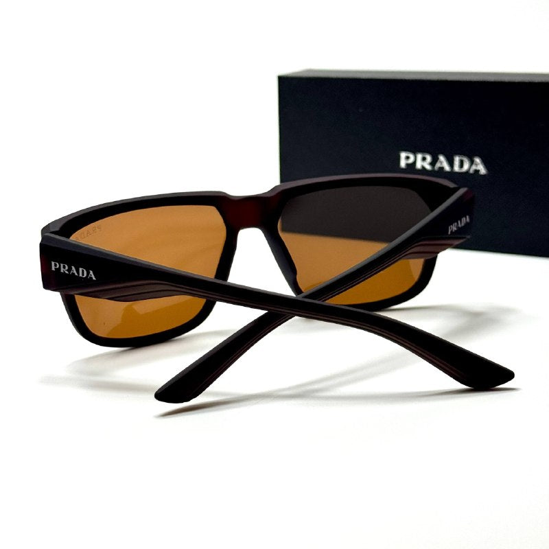 Prada Rectangular PR5832 Brown unisex sunglasses Lebanon - tortoise brown frame, warm brown lenses - ChronoVault - view 4