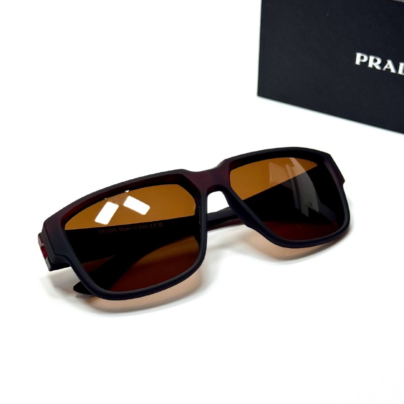 Prada Rectangular PR5832 Brown unisex sunglasses Lebanon - tortoise brown frame, warm brown lenses - ChronoVault - view 3
