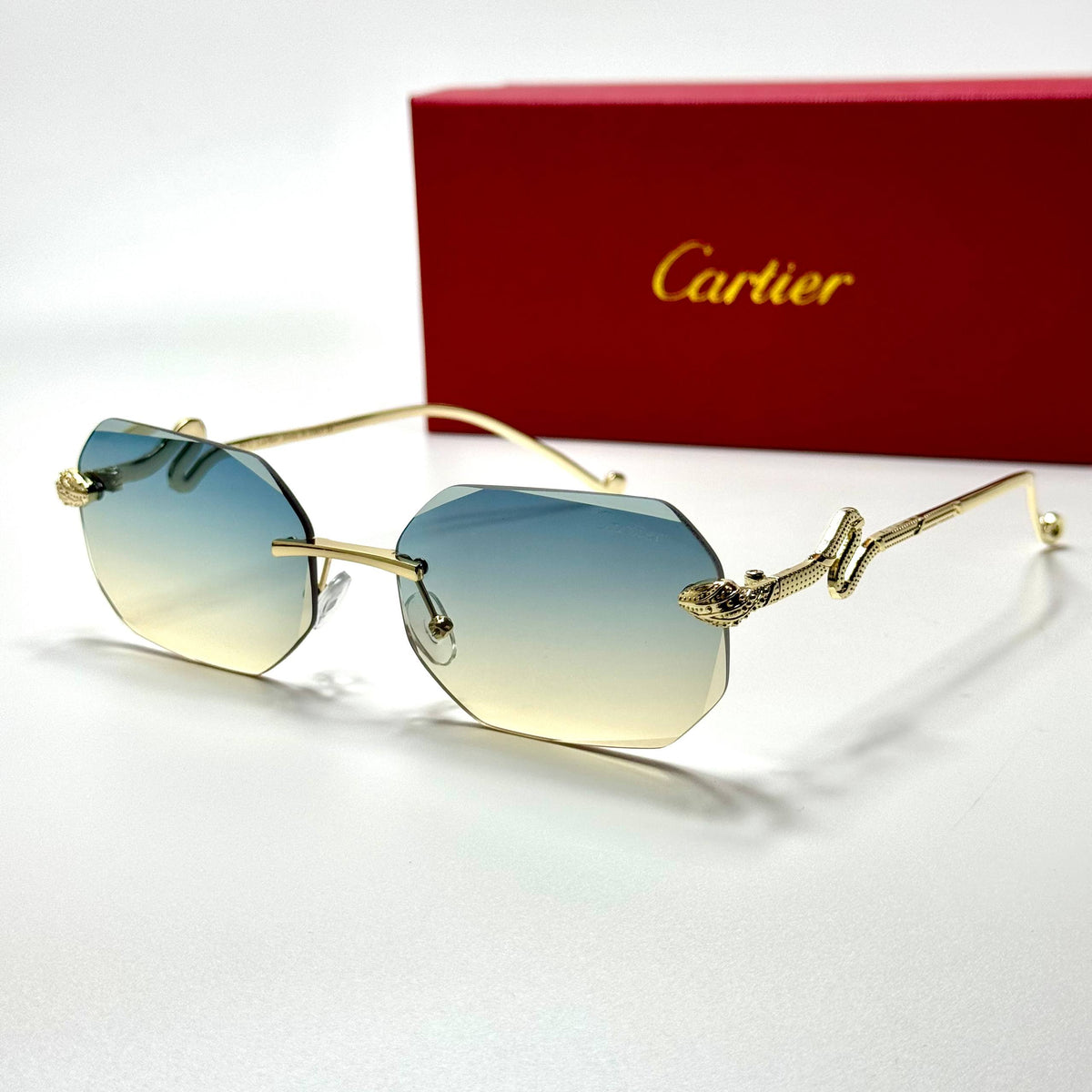 Cartier Rimless SMU54Y Gold Grey unisex sunglasses Lebanon - ChronoVault