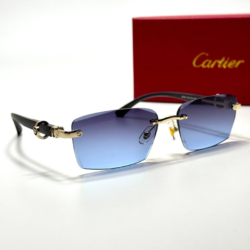 Cartier Rimless CT0432S Gold Blue Gradient unisex sunglasses Lebanon - ChronoVault - view 5