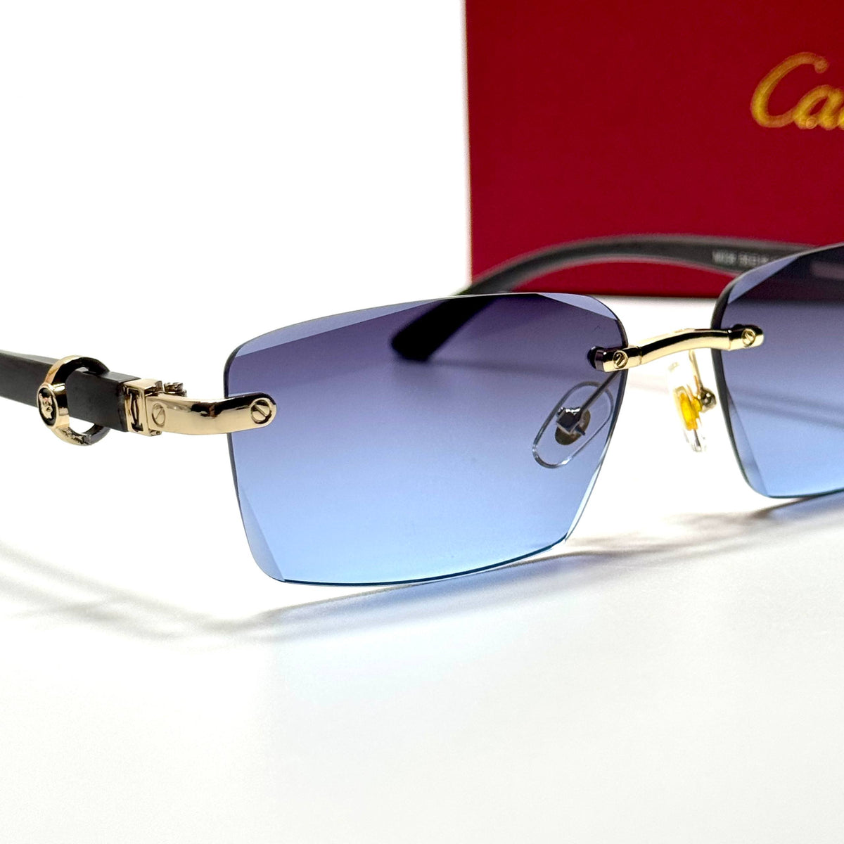 Cartier Rimless CT0432S Gold Blue Gradient unisex sunglasses Lebanon - ChronoVault - view 2
