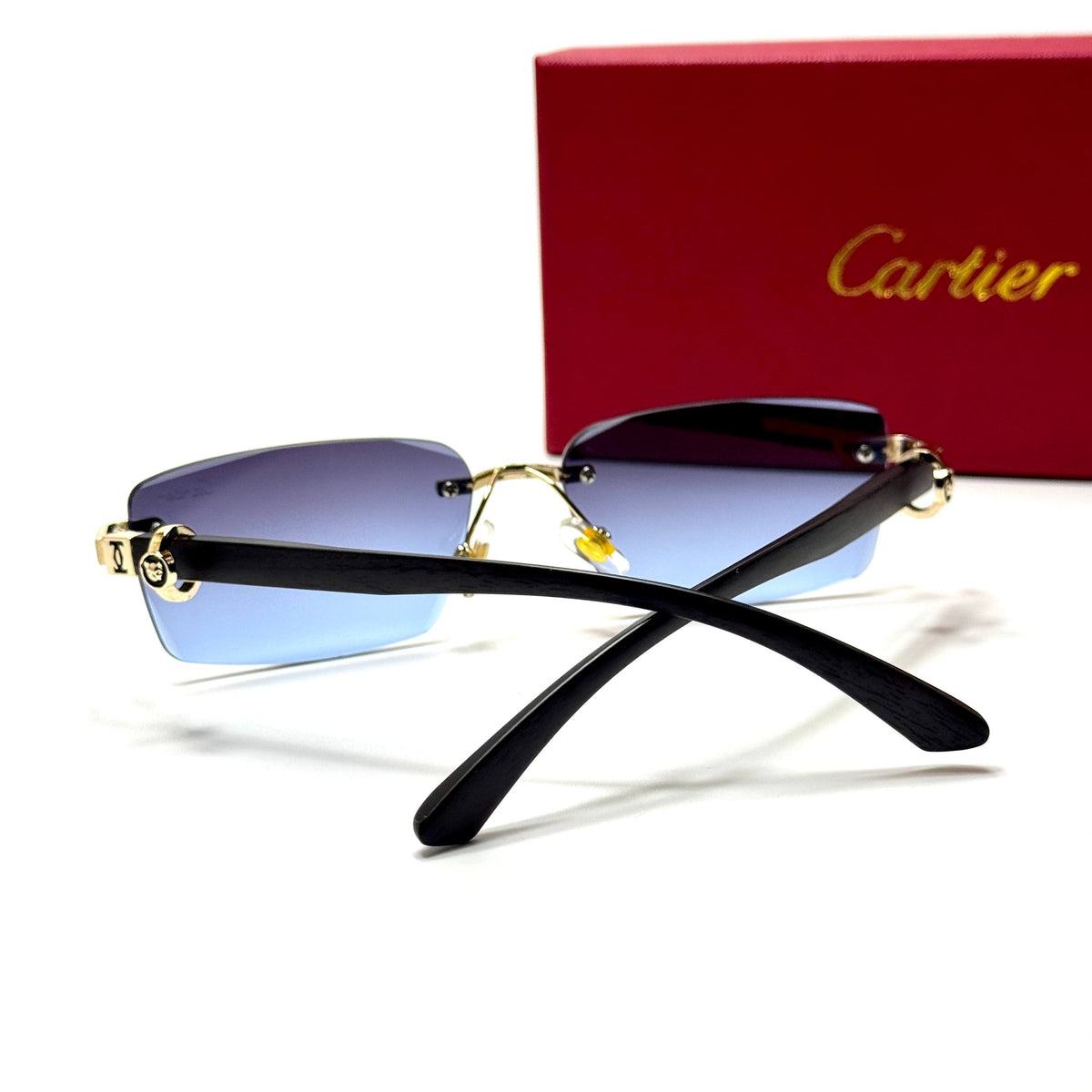 Cartier Rimless CT0432S Gold Blue Gradient unisex sunglasses Lebanon - ChronoVault - view 3