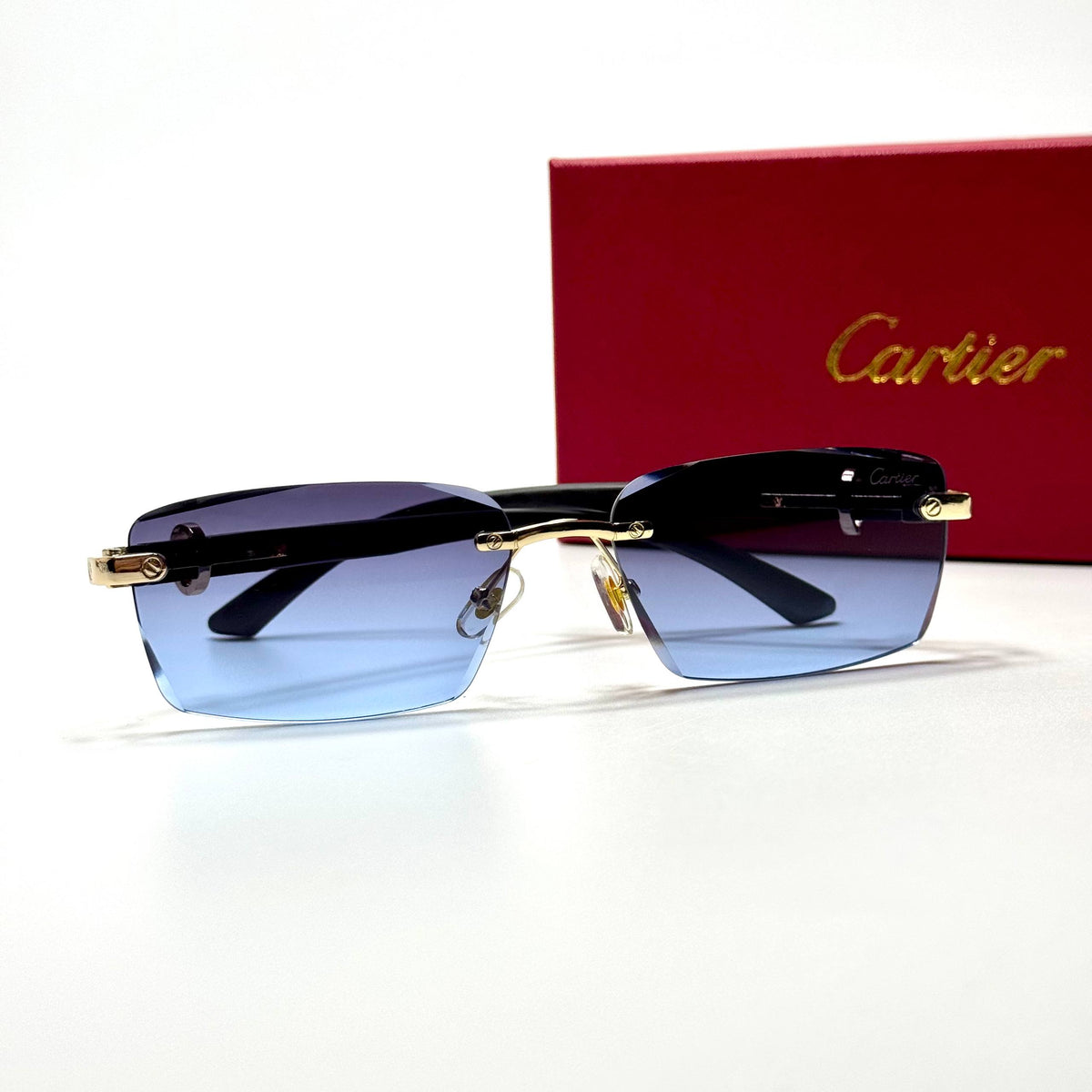 Cartier Rimless CT0432S Gold Blue Gradient unisex sunglasses Lebanon - ChronoVault - view 4