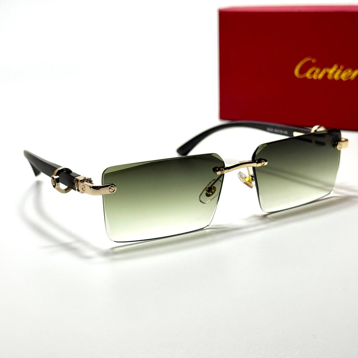Cartier Rimless Rectangular CT0446S Gold Green Gradient unisex sunglasses Lebanon - ChronoVault - view 5