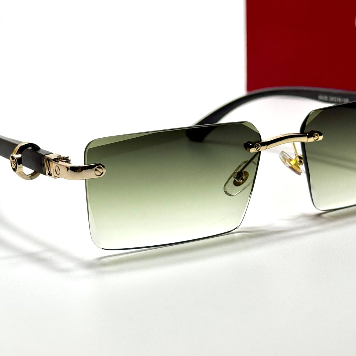 Cartier Rimless Rectangular CT0446S Gold Green Gradient unisex sunglasses Lebanon - ChronoVault - view 2