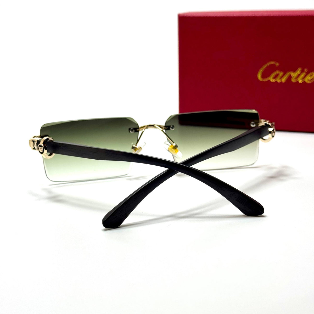Cartier Rimless Rectangular CT0446S Gold Green Gradient unisex sunglasses Lebanon - ChronoVault - view 3
