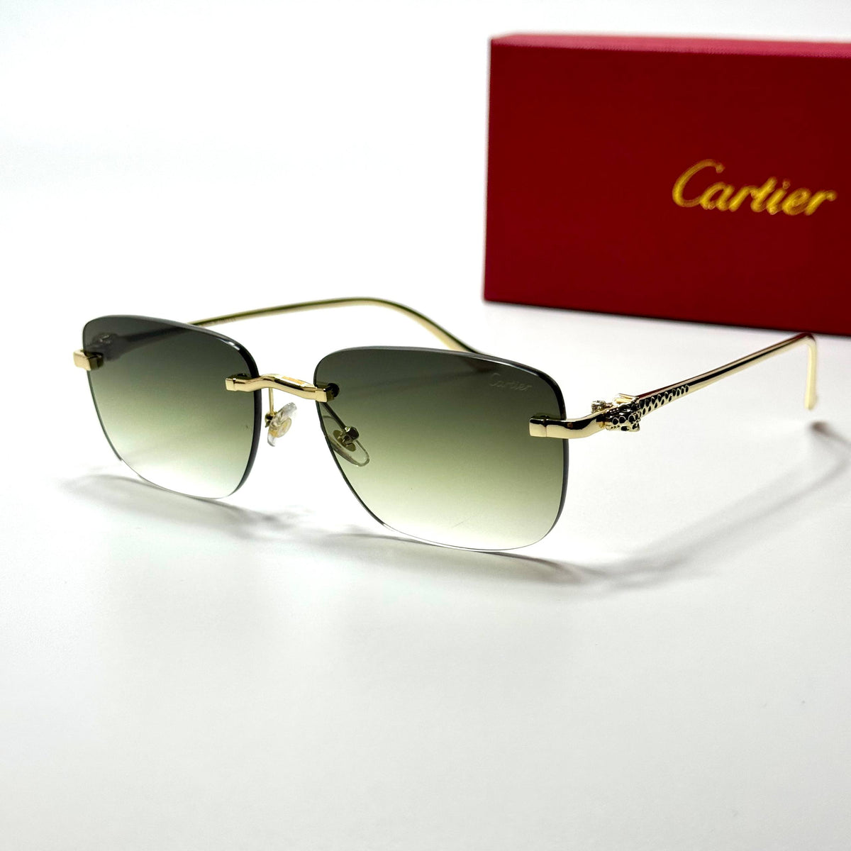 Cartier Rimless Square CT0386S Gold Green Gradient unisex sunglasses Lebanon - ChronoVault