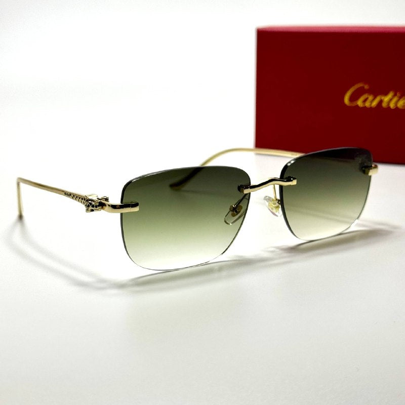 Cartier Rimless Square CT0386S Gold Green Gradient unisex sunglasses Lebanon - ChronoVault - view 5