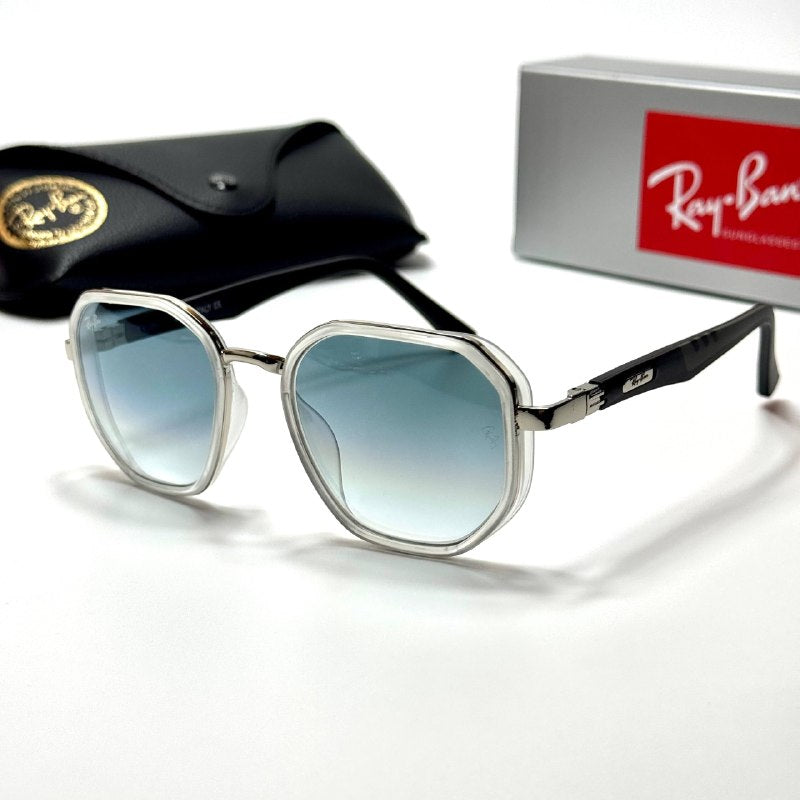 Ray-Ban RB3748 Silver Blue Gradient unisex sunglasses Lebanon - transparent crystal with silver-tone metal frame, blue gradient lenses - ChronoVault