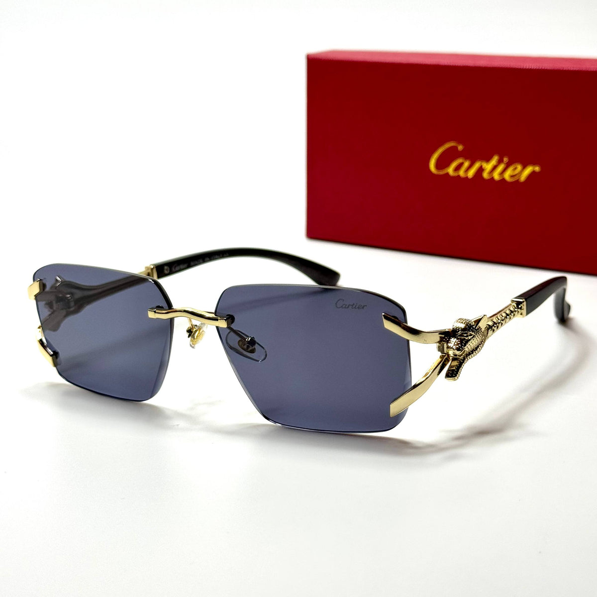 Cartier Rimless Panthère CT0432S Gold Black unisex sunglasses Lebanon - ChronoVault
