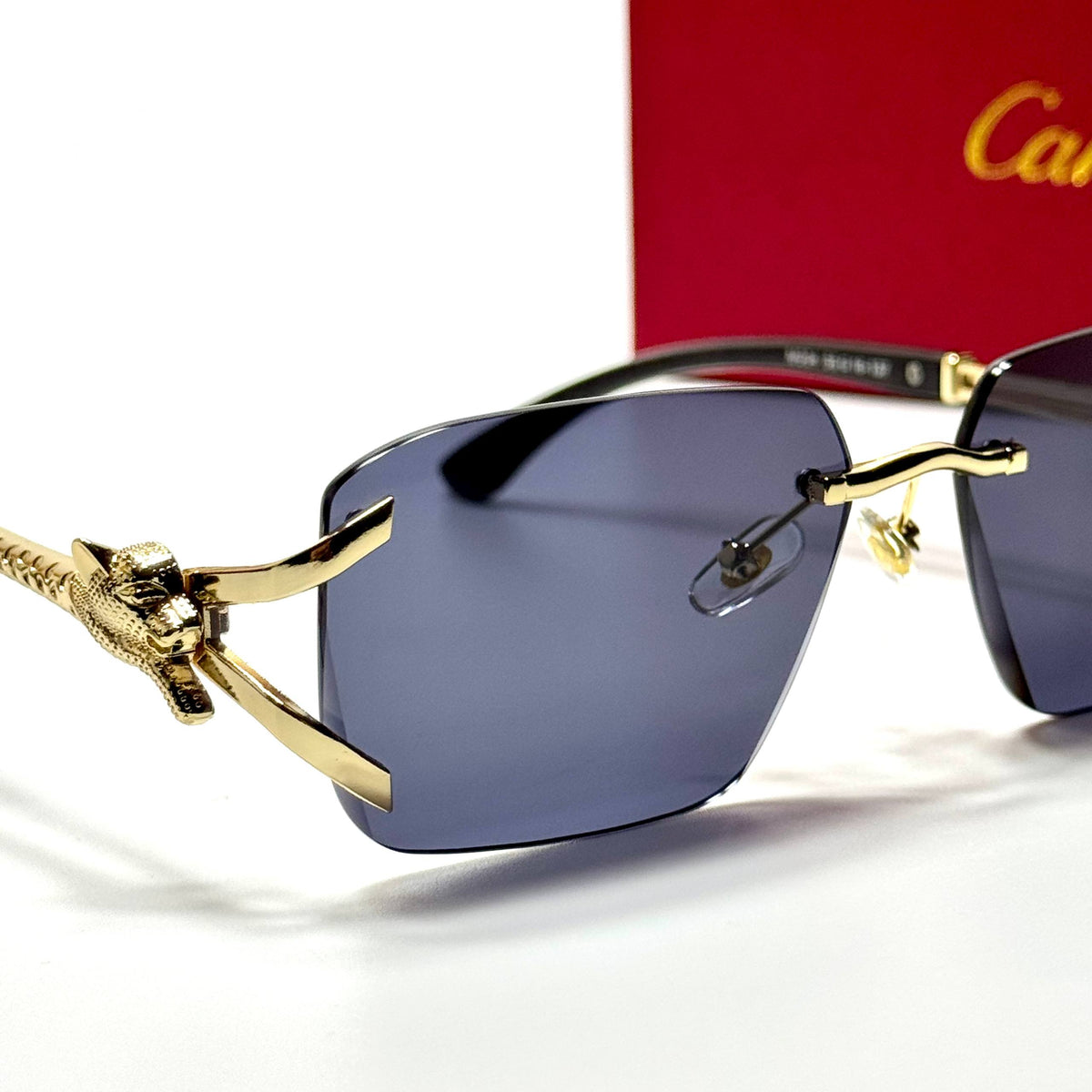 Cartier Rimless Panthère CT0432S Gold Black unisex sunglasses Lebanon - ChronoVault - view 2