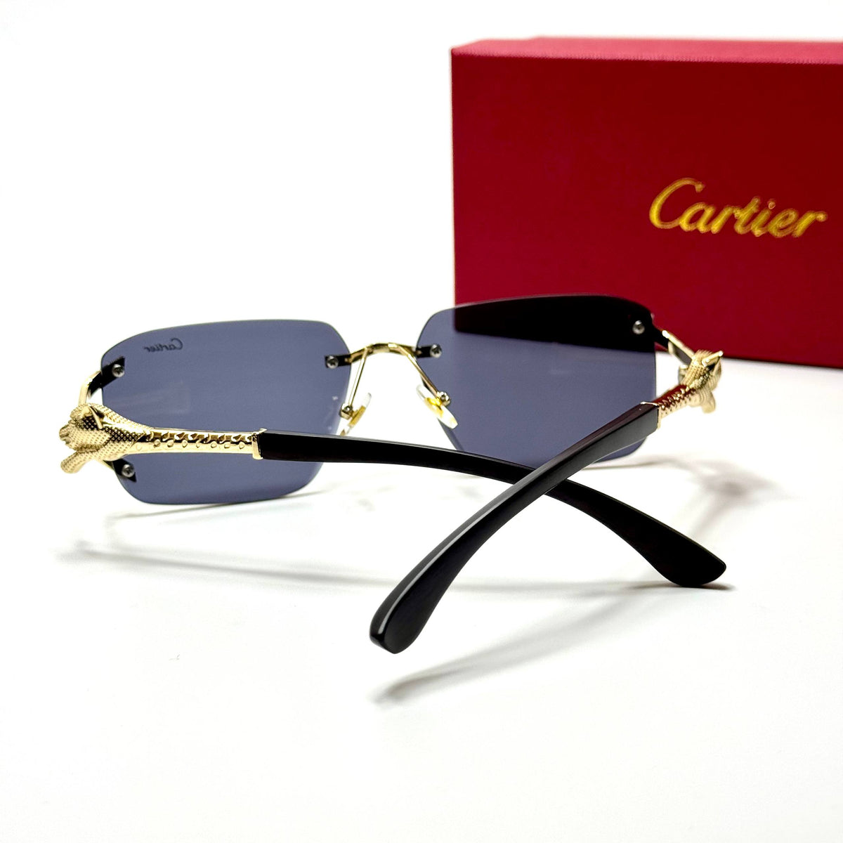 Cartier Rimless Panthère CT0432S Gold Black unisex sunglasses Lebanon - ChronoVault - view 3
