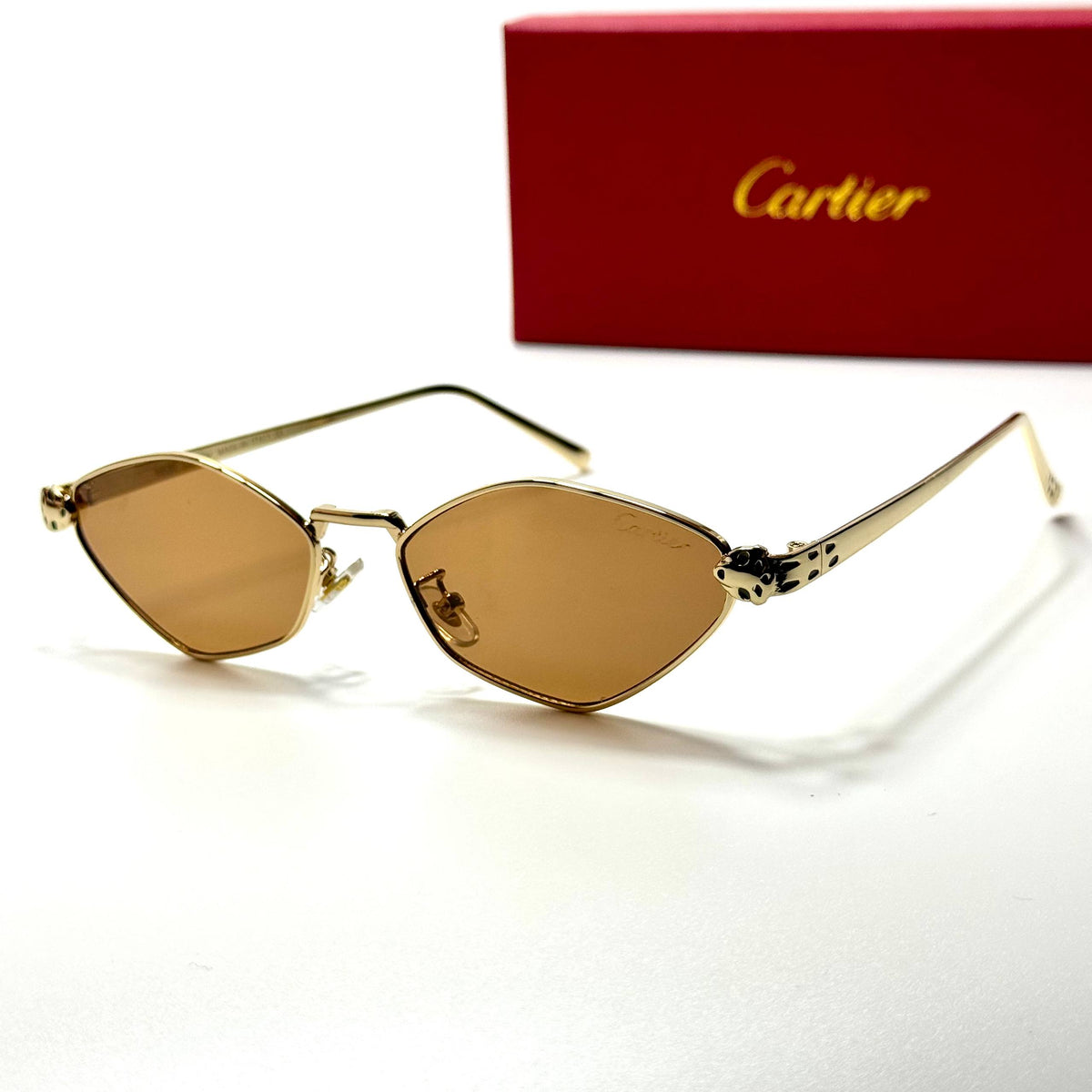 Cartier Panthère Geometric CT0432S Gold Brown unisex sunglasses Lebanon - ChronoVault
