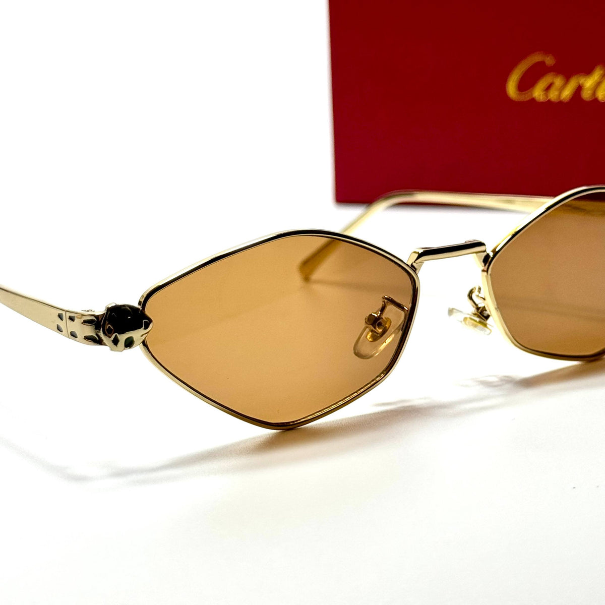 Cartier Panthère Geometric CT0432S Gold Brown unisex sunglasses Lebanon - ChronoVault - view 2