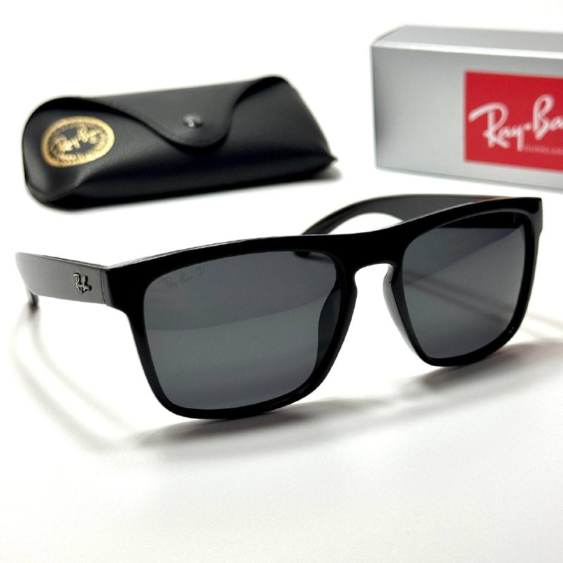 Ray-Ban Rectangular RB4420 Full Black unisex sunglasses Lebanon - glossy black frame, dark grey lenses - ChronoVault - view 4
