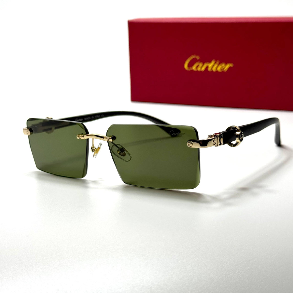 Cartier Rimless CT0432S Gold Green unisex sunglasses Lebanon - ChronoVault