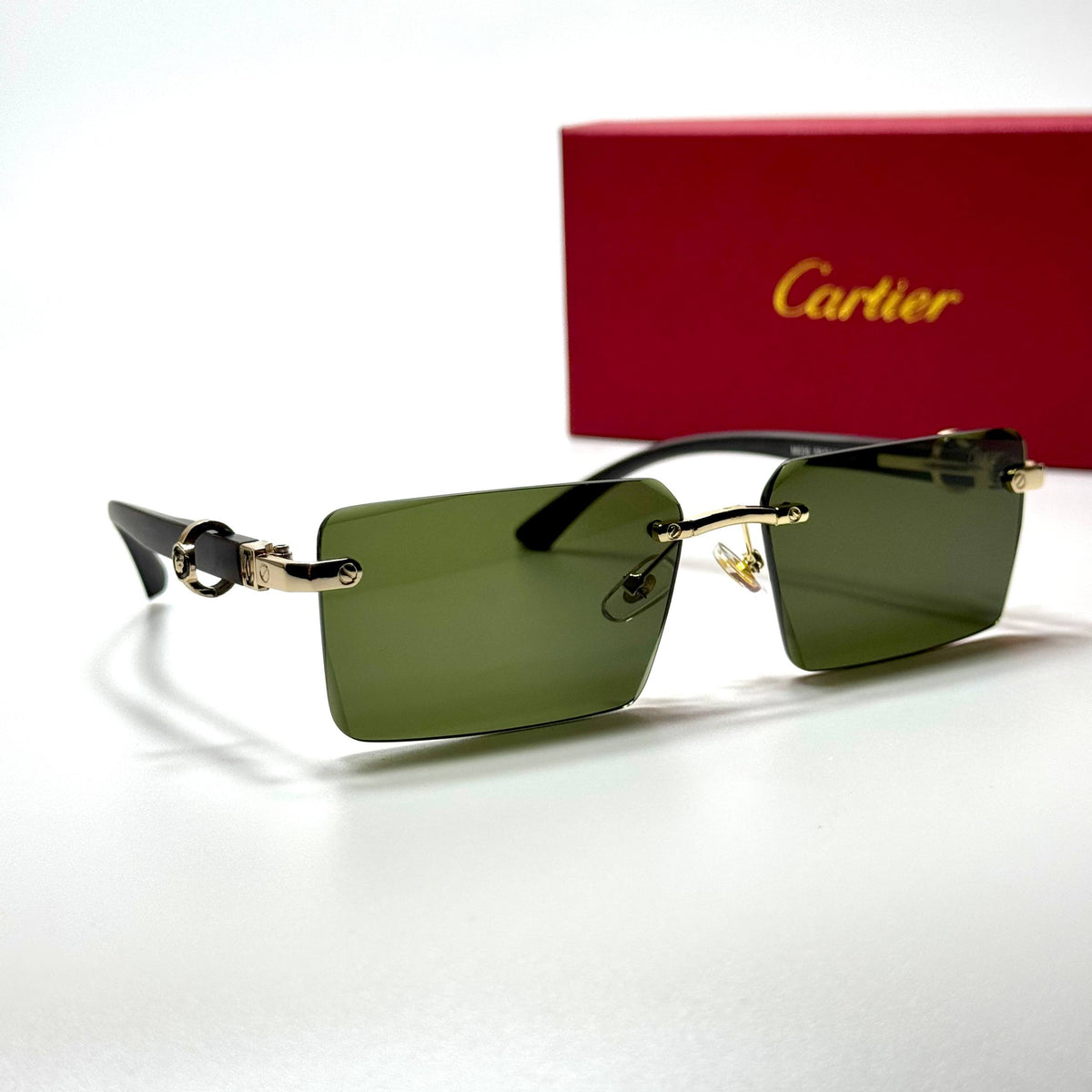 Cartier Rimless CT0432S Gold Green unisex sunglasses Lebanon - ChronoVault - view 4