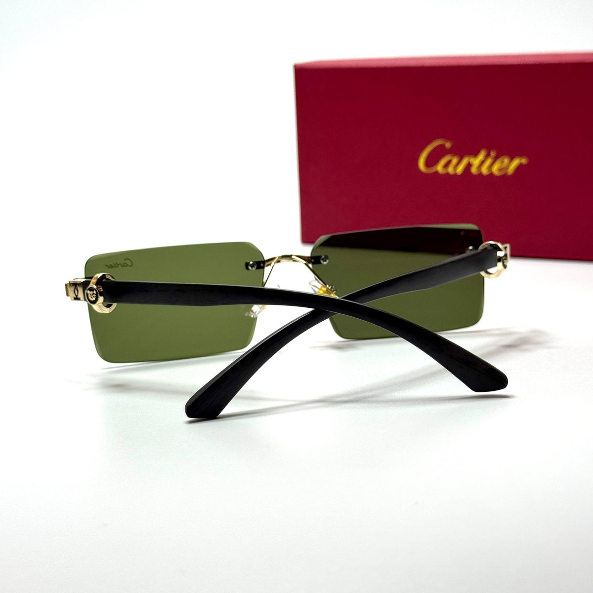 Cartier Rimless CT0432S Gold Green unisex sunglasses Lebanon - ChronoVault - view 3