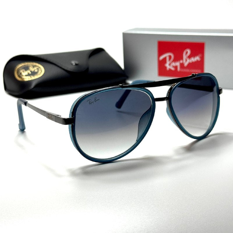 Ray-Ban Aviator RB3728 Blue Gradient unisex sunglasses Lebanon - blue with dark metal detailing frame, blue gradient lenses - ChronoVault - view 5