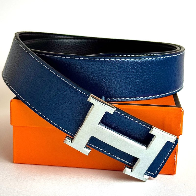 Hermès H Constance Belt – Navy Blue / Silver Lebanon - ChronoVault