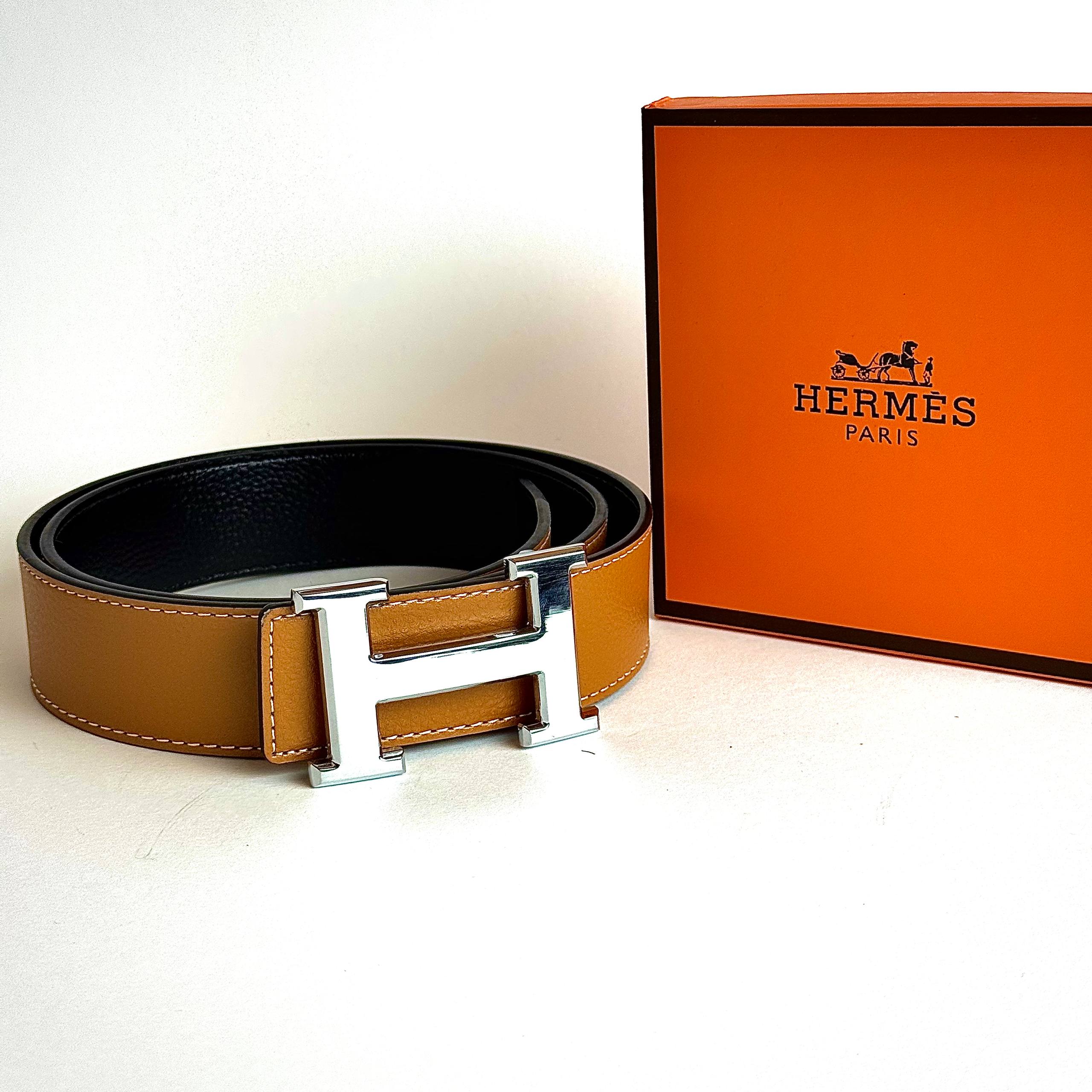 Hermès H Constance Belt – Camel Brown / Silver Lebanon - ChronoVault