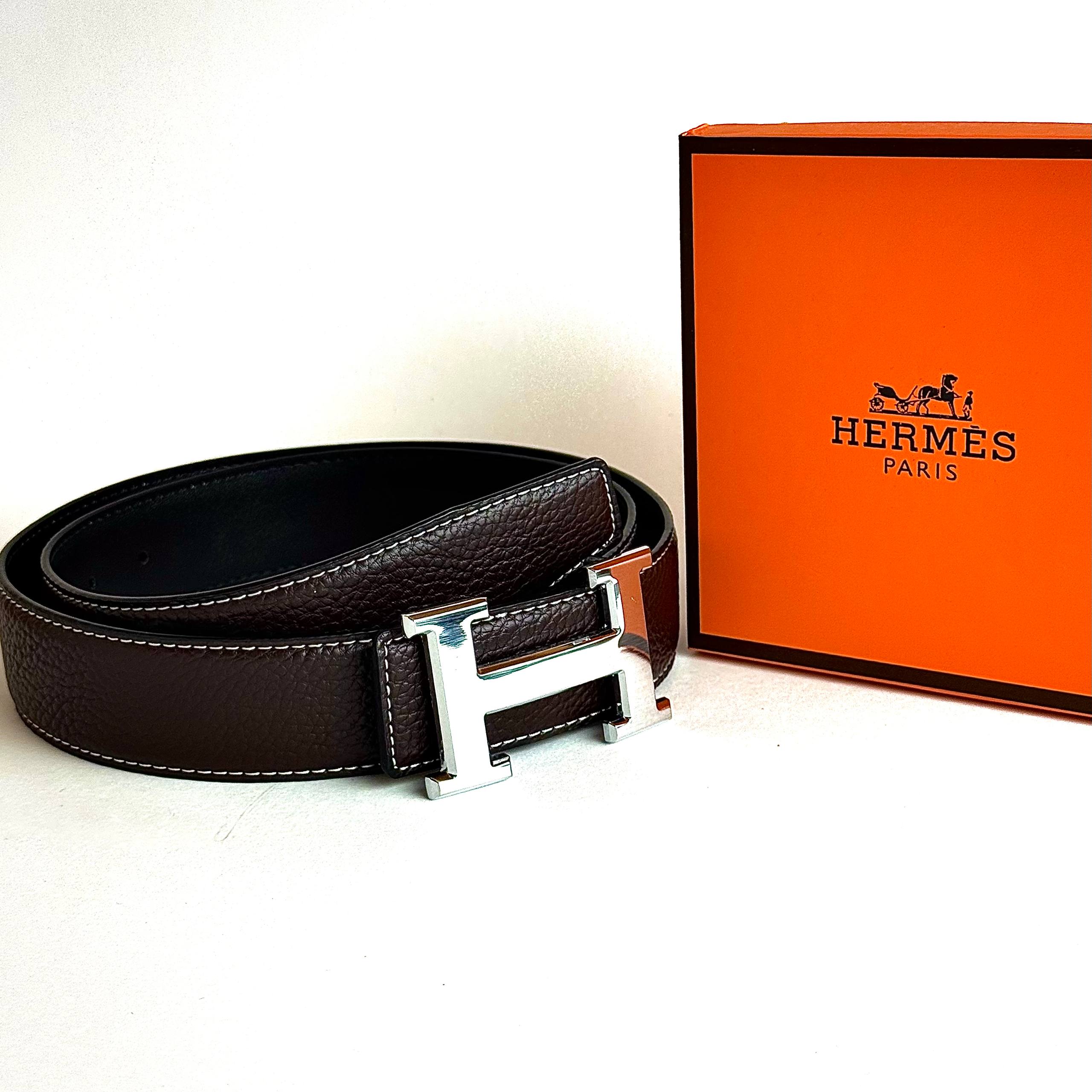 Hermès H Buckle Belt – Dark Brown / Silver Lebanon - ChronoVault