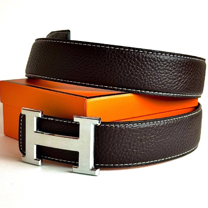 Hermès H Buckle Belt – Dark Brown / Silver Lebanon - ChronoVault