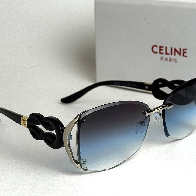 Celine Knot Shield – Black Ice Blue