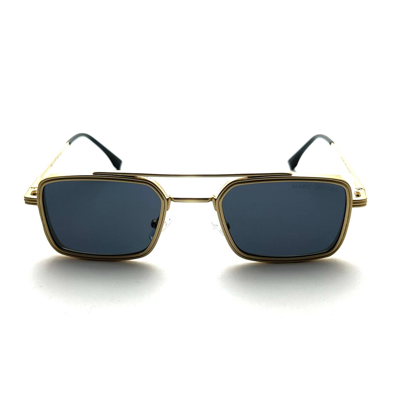 Marc Jacobs Signature Gold Rectangle Frame / Dark Blue Lenses Sunglasses Lifestyle Lebanon - ChronoVault