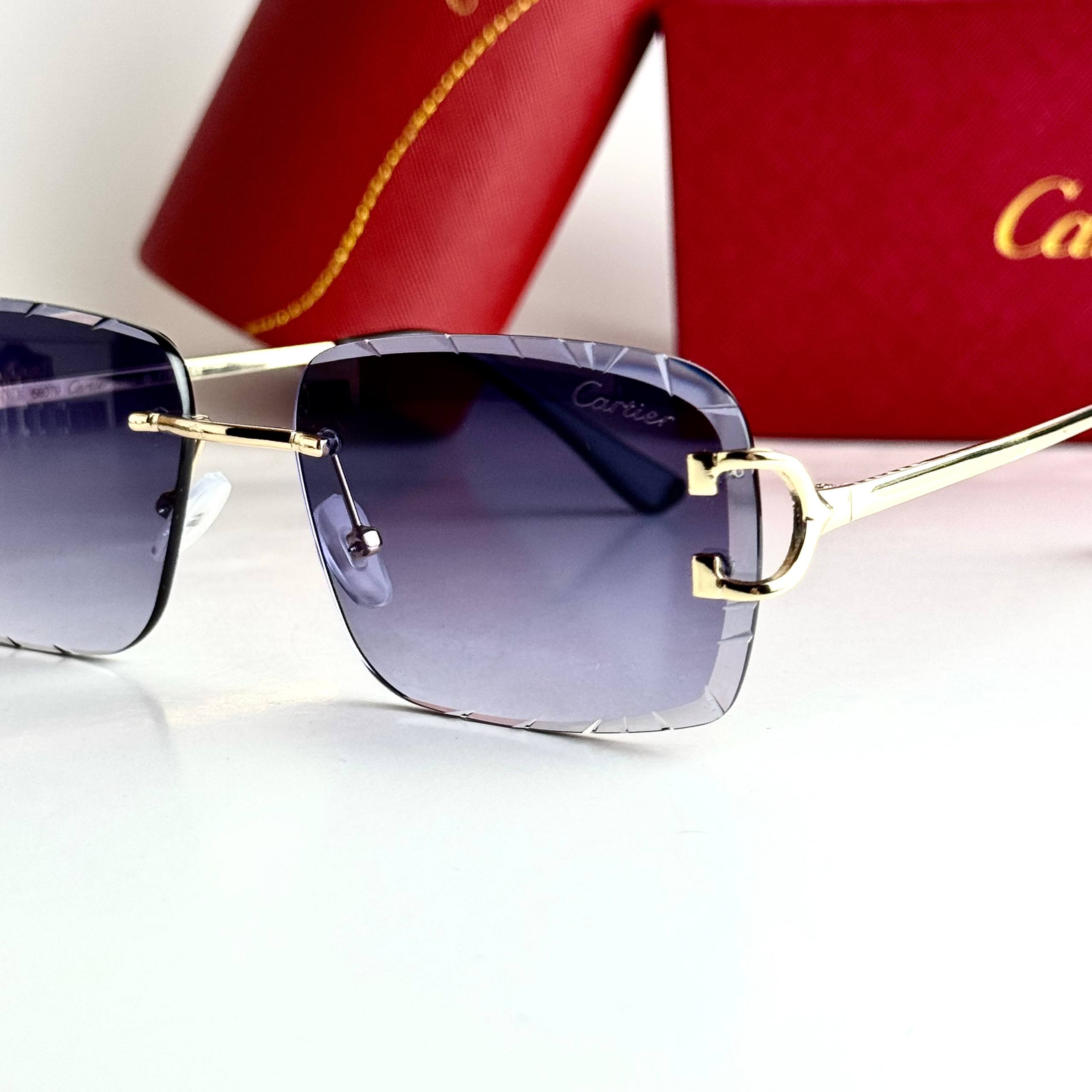 Cartier Rimless CT0528S Gold Purple Gradient Sunglasses Lifestyle Lebanon - ChronoVault