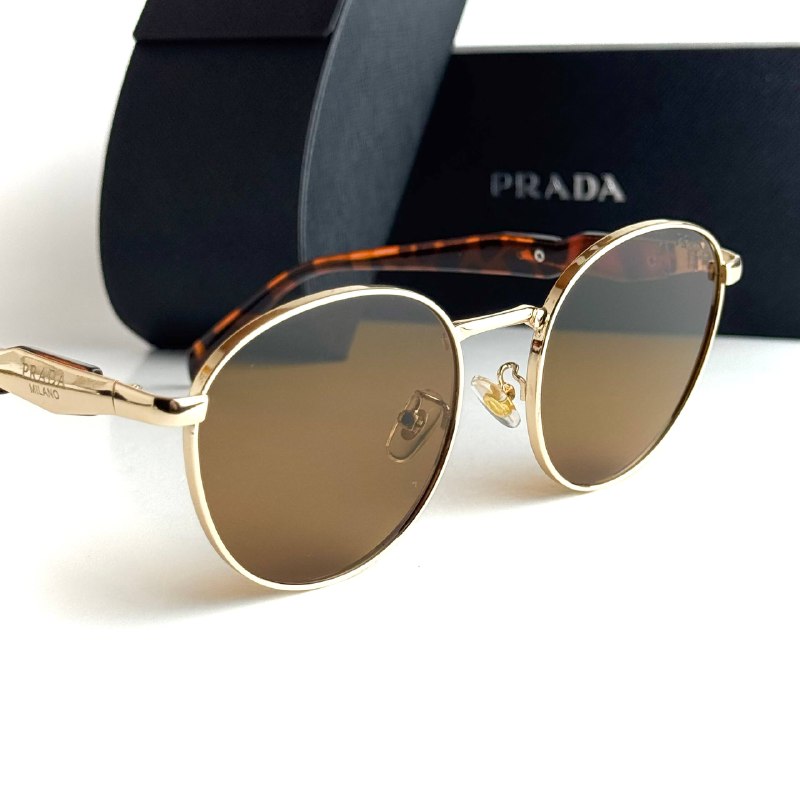 Prada Milano Round – Gold Brown