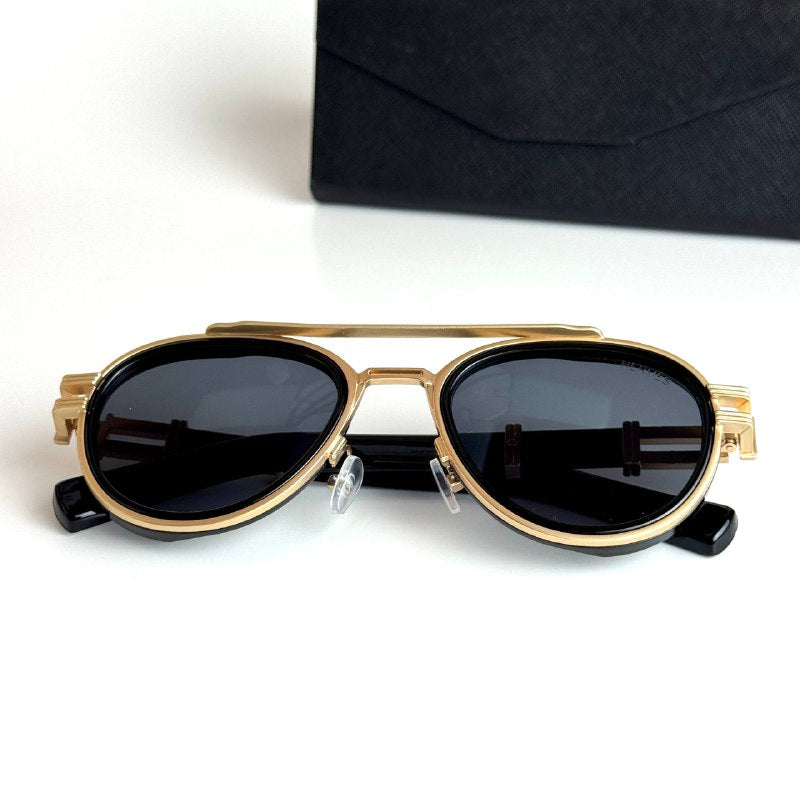 Hermès Round H08S Gold Black Sunglasses Side View Lebanon - ChronoVault
