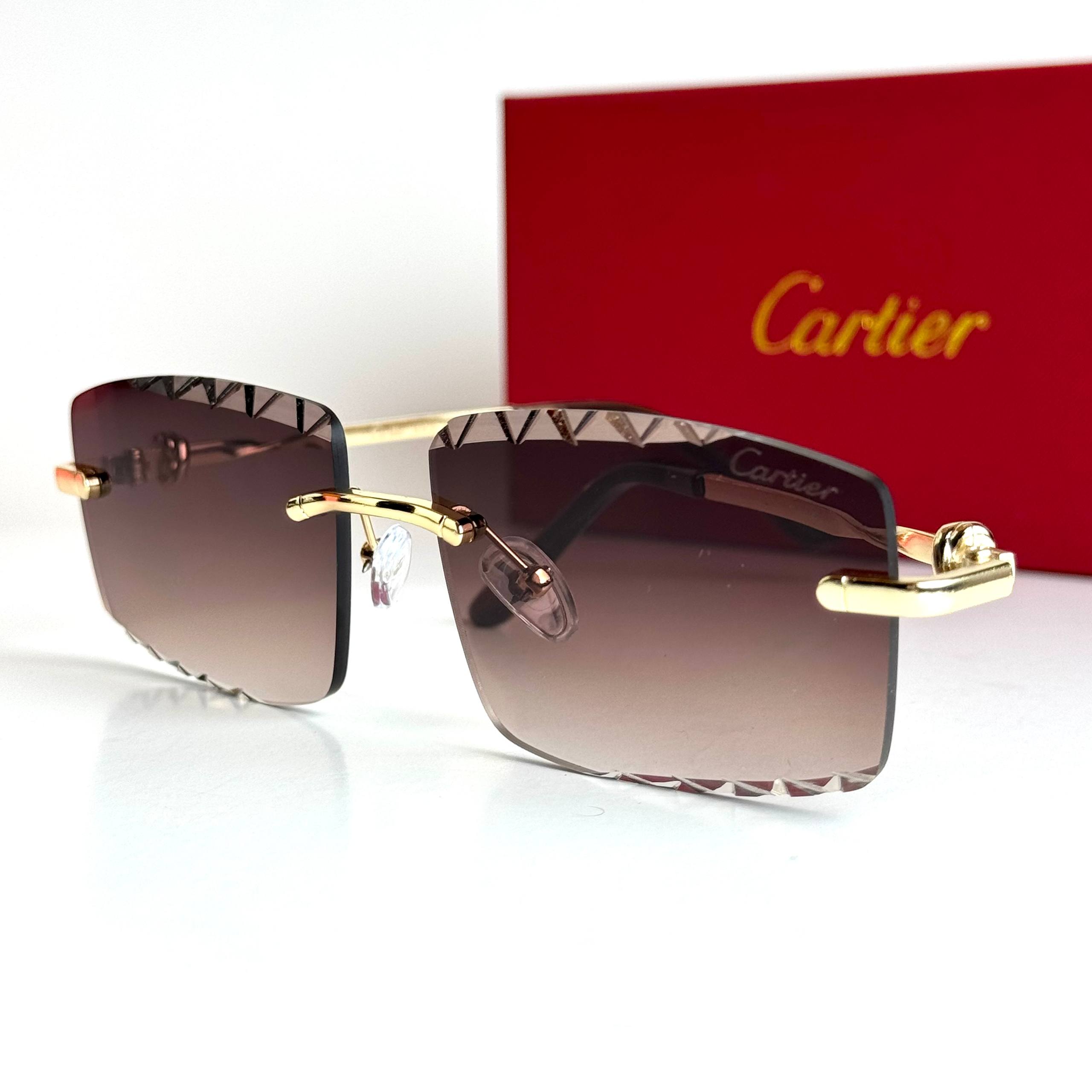 Cartier Rimless CT0478S Gold Brown Sunglasses Lifestyle Lebanon - ChronoVault