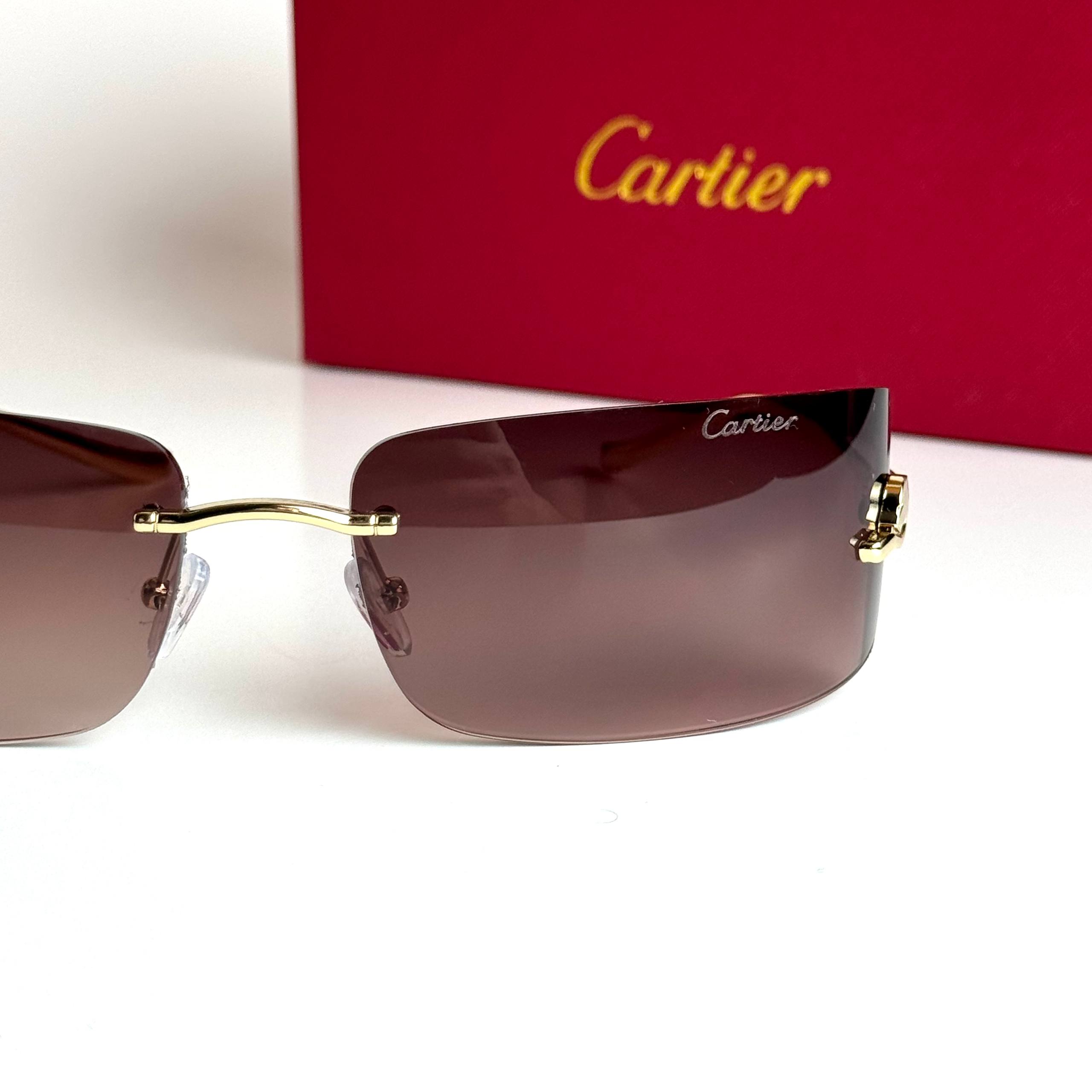 Cartier Mask CT0463S Gold Brown Sunglasses Side View Lebanon - ChronoVault