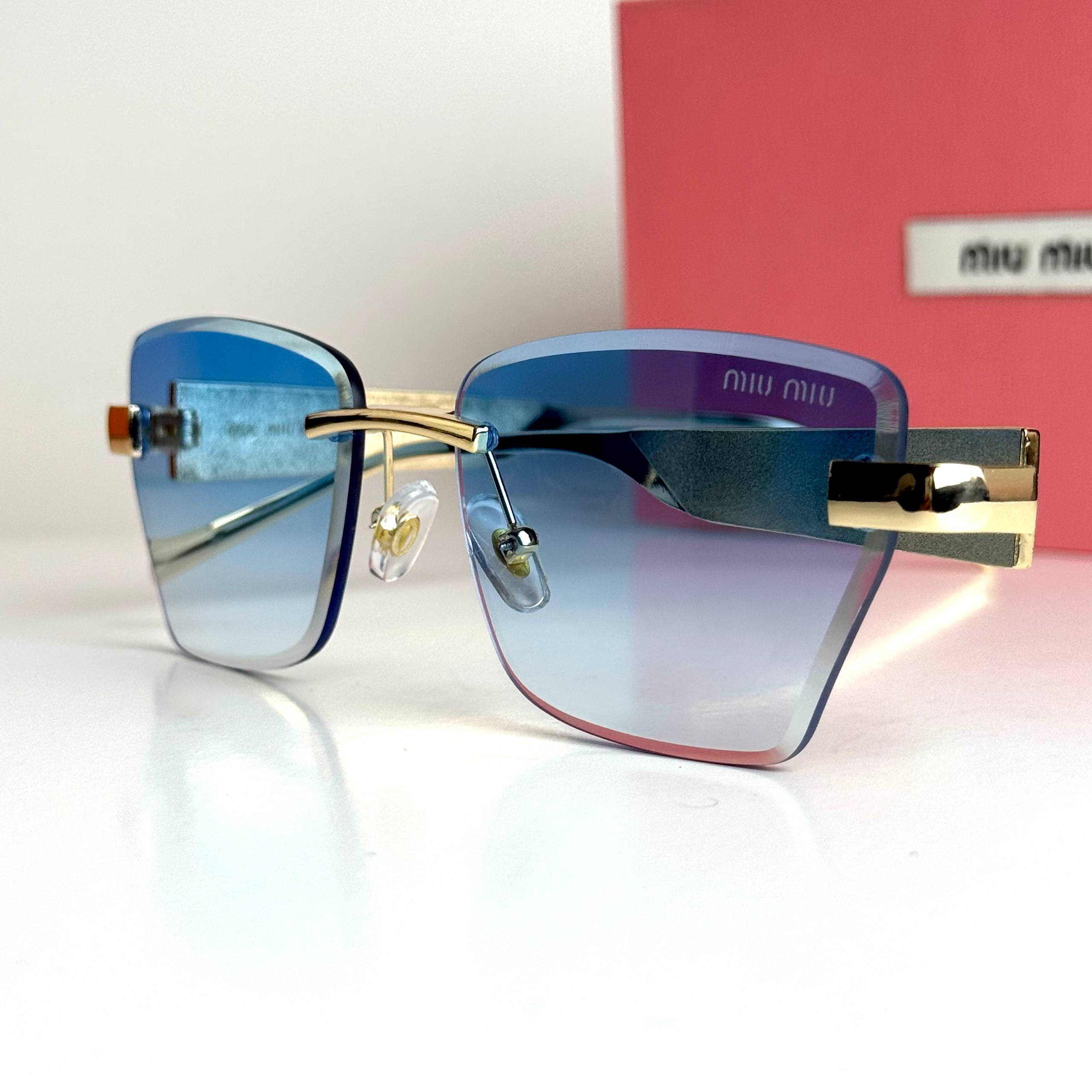 Miu Miu SMU11Z Gold Blue Sunglasses Side View Lebanon - ChronoVault