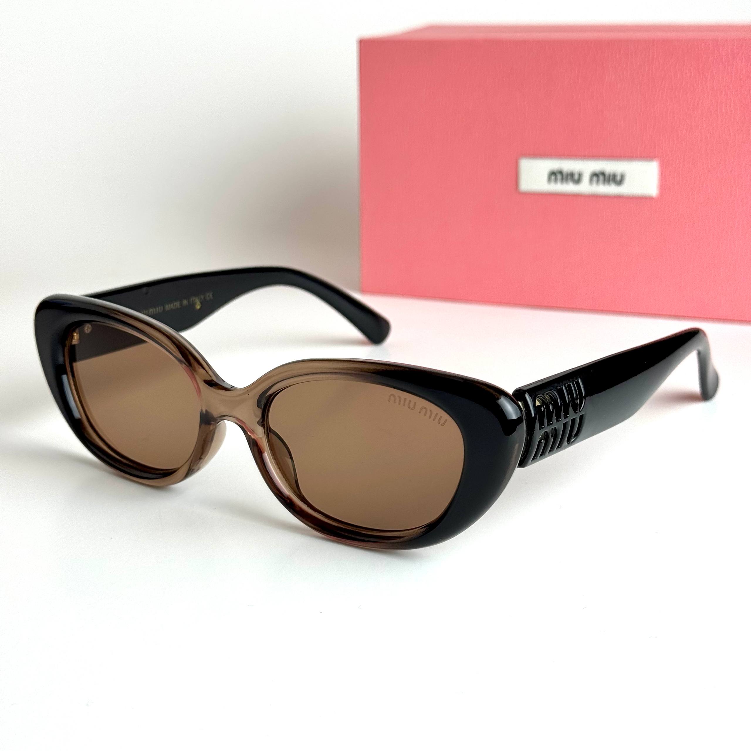Miu Miu Oval SMU09Z Black Brown Sunglasses Lebanon - ChronoVault