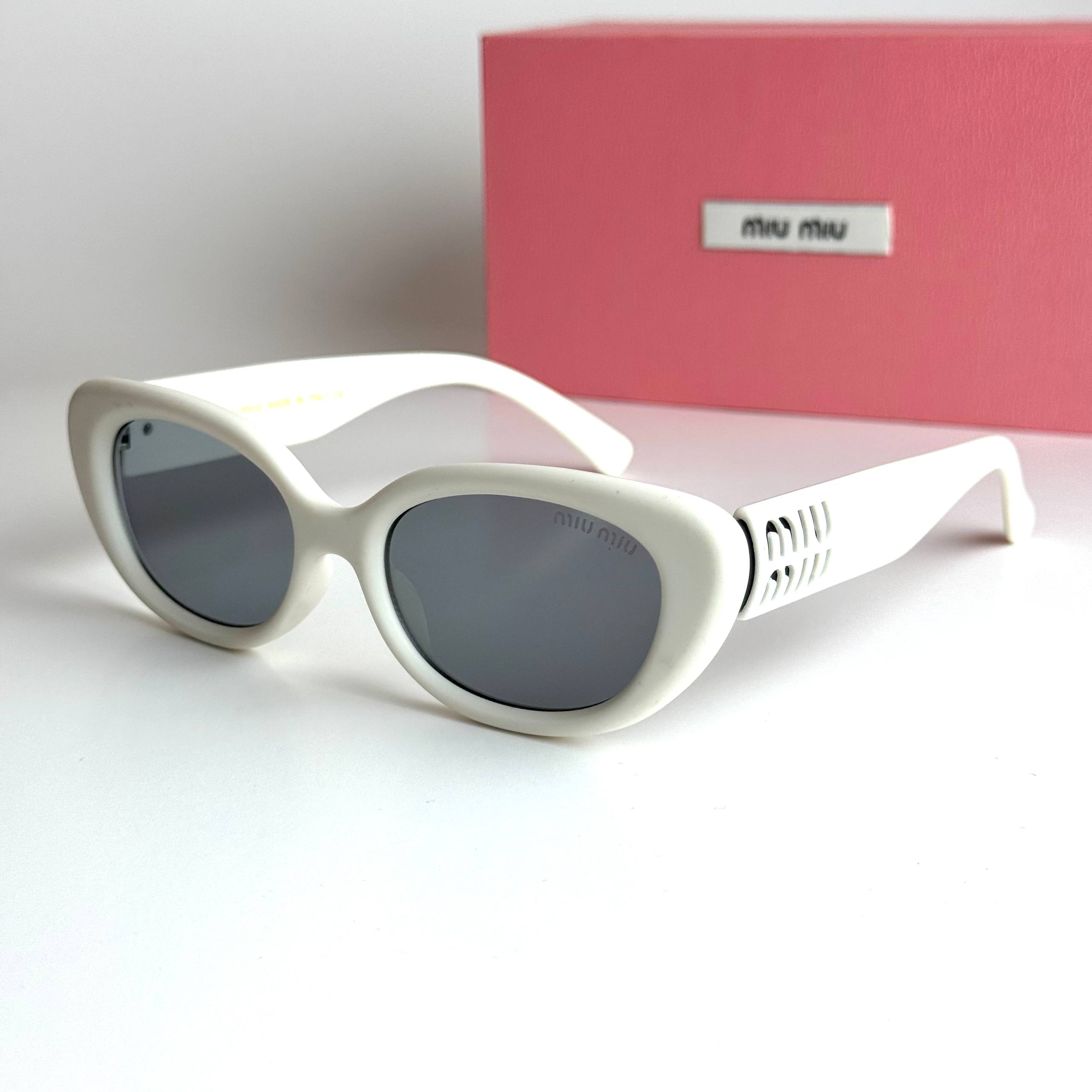 Miu Miu Oval SMU09Z White Grey Sunglasses Lebanon - ChronoVault