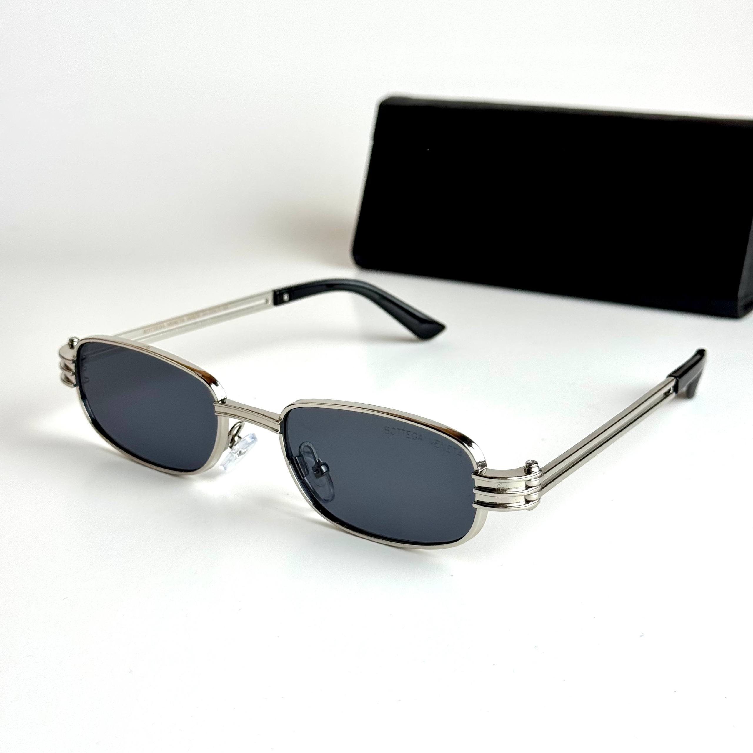 Bottega Veneta Rectangular BV1284S Silver Black Sunglasses Lebanon - ChronoVault