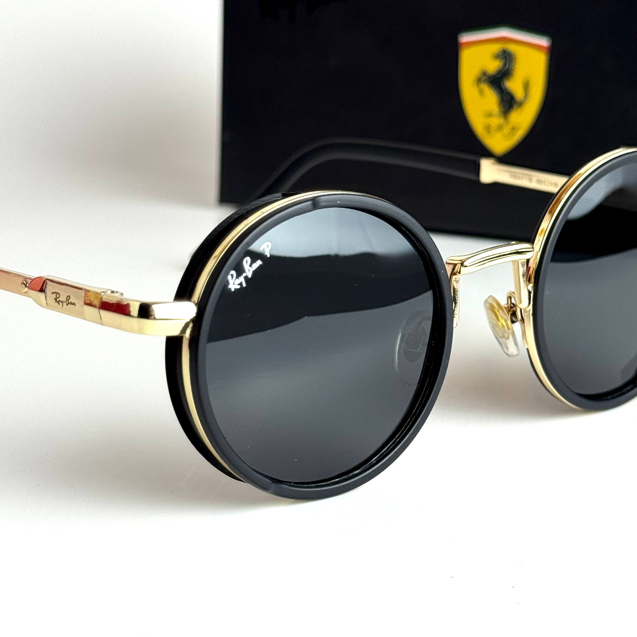 Ray-Ban RB3647N Round Black Gold Sunglasses Side View Lebanon - ChronoVault