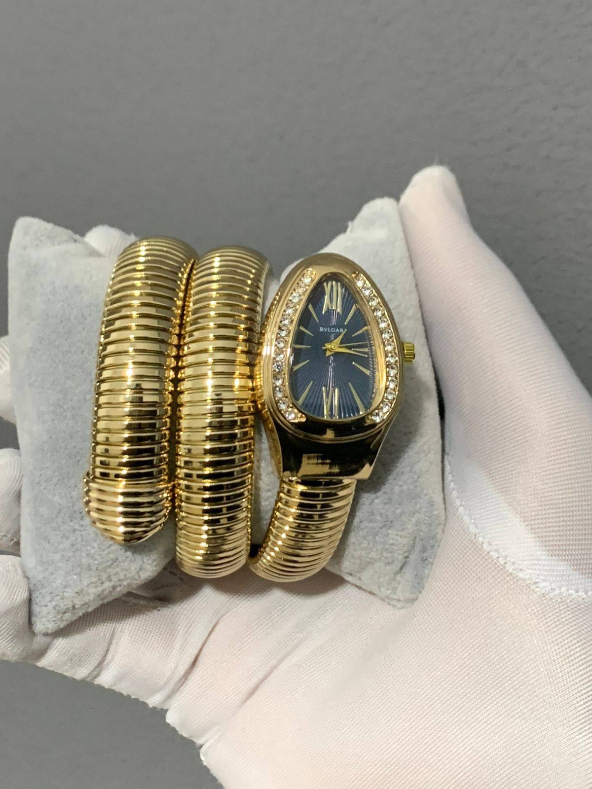 BVLGARI Serpenti Tubogas Watch - Gold Black