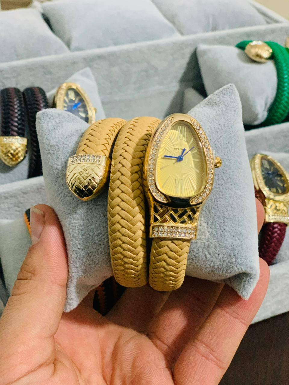 Bvlgari Serpenti Leather Wrap - Gold